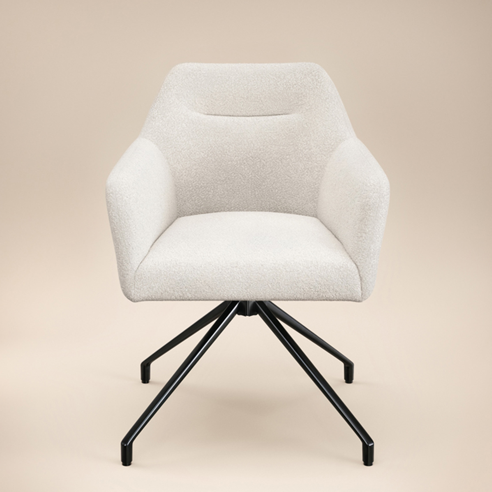 SOLACE+CO Isla Set of 2 Cream Swivel Dining Chair Image 2