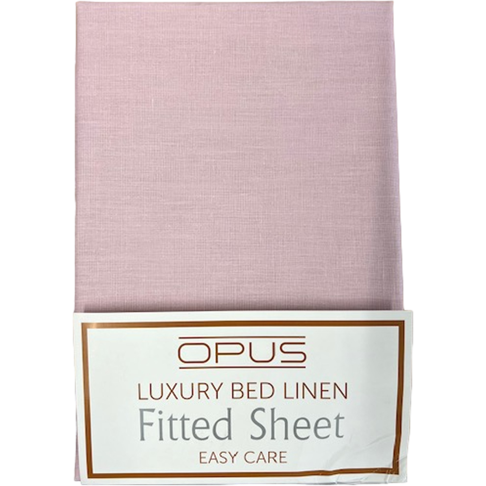 Opus Double Pink Polycotton Fitted Bed Sheet Image 3