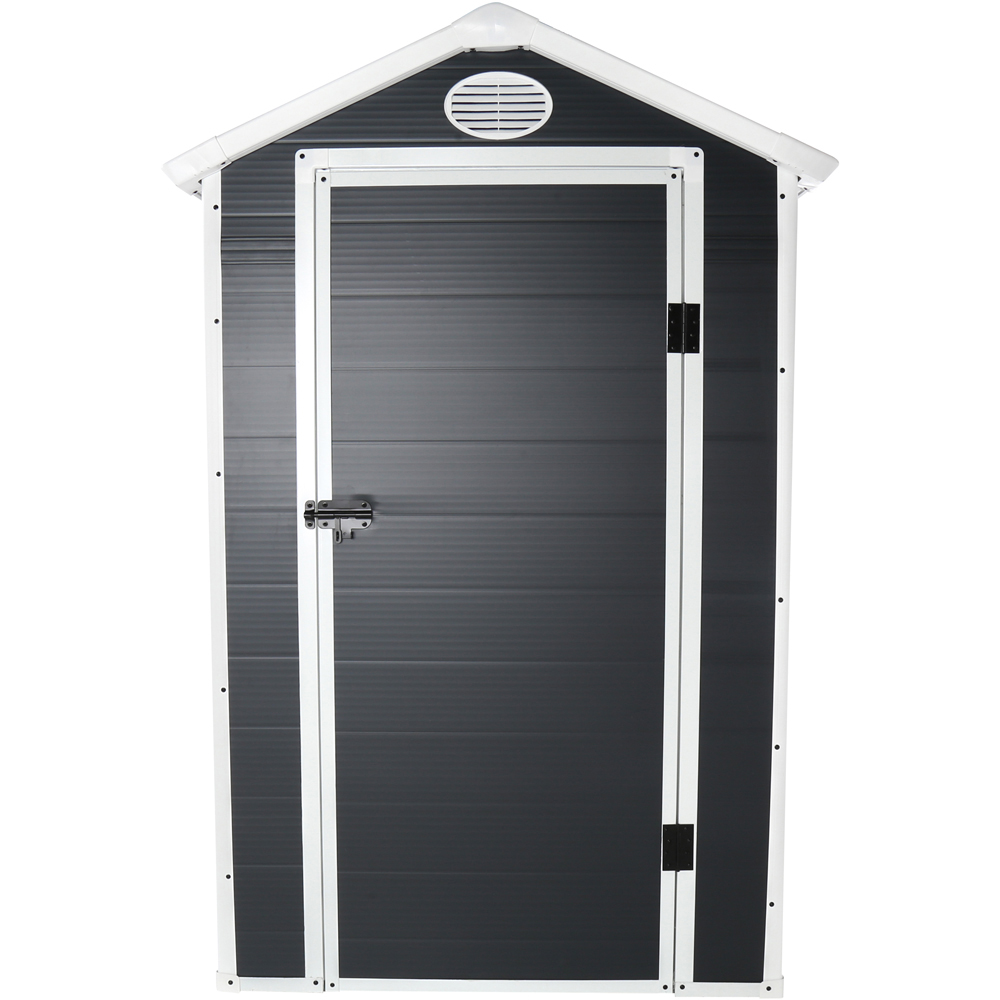 Charles Bentley 4.4 x 3.4ft Grey Plastic Garden Shed Image 3