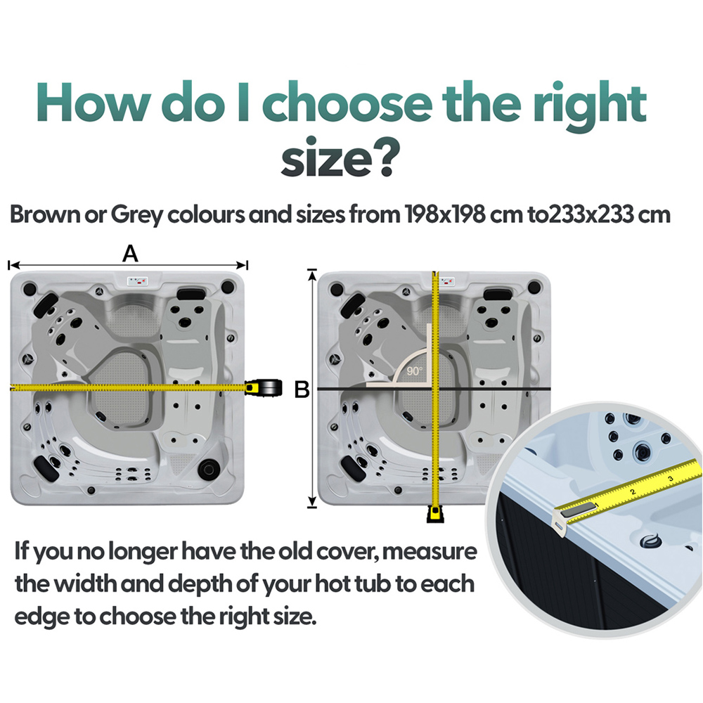 Canadian Spa Company Grey Hot Tub Cover 208 x 208cm Image 6