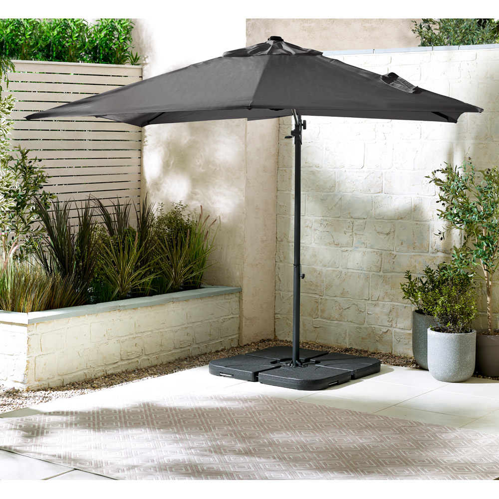 Furniturebox Gretna Grey Square Outdoor Cantilever Parasol Image 2