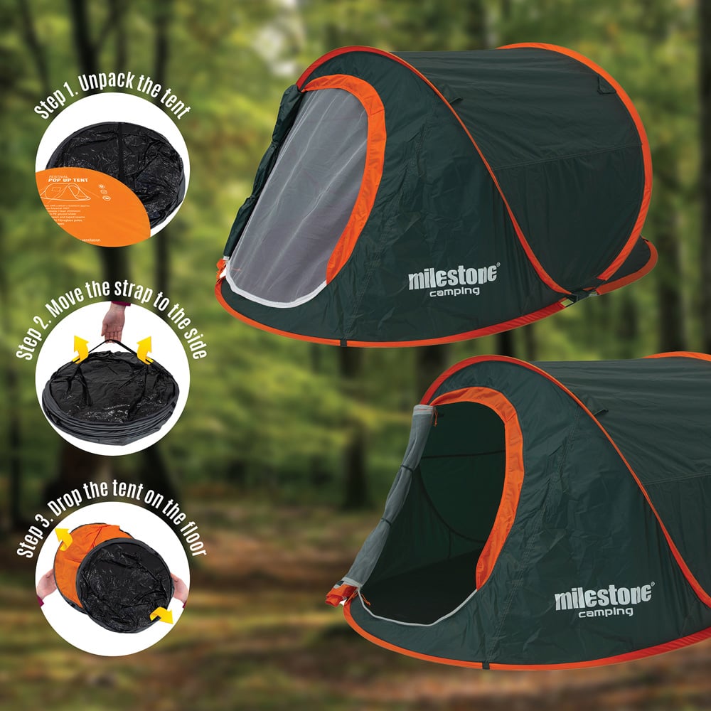Milestone Camping Festival Pop Up Tent Evergreen Image 4