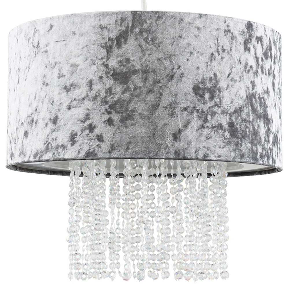 ValueLights Boland Silver Velvet Droplets Pendant Shade Image 1