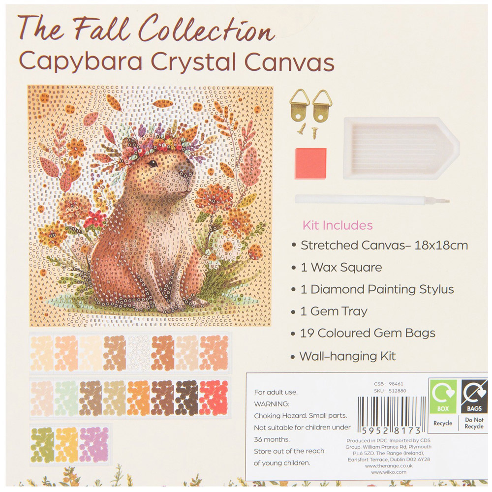 Floral or Pumpkin Capybara Crystal Canvas Kit Image 4
