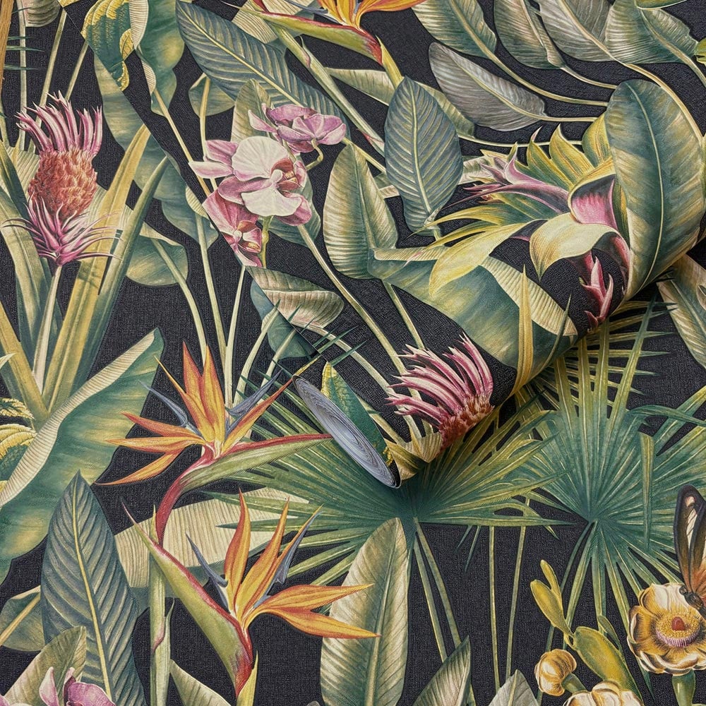 Rasch Wallpaper Zanzibar Black Wallpaper Image 2