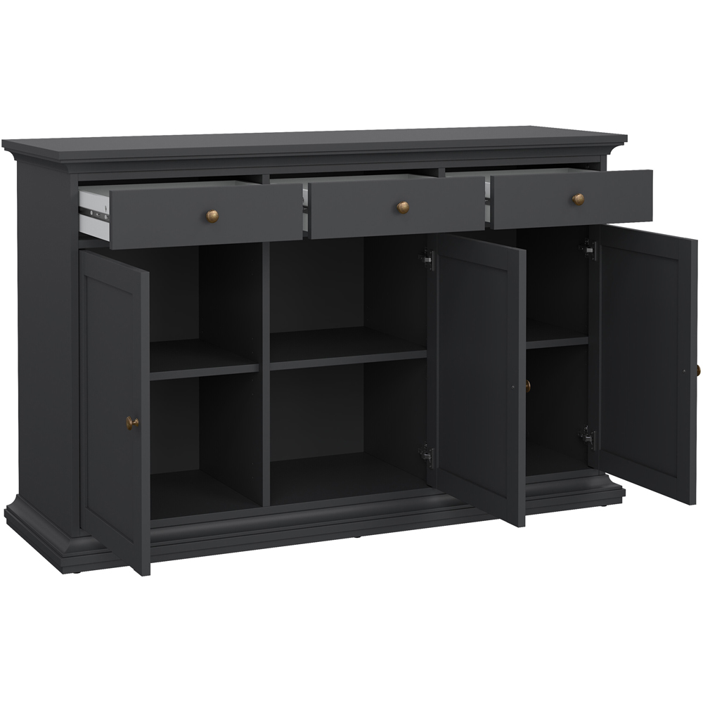 Florence 3 Door 3 Drawer Matt Grey Sideboard Image 4