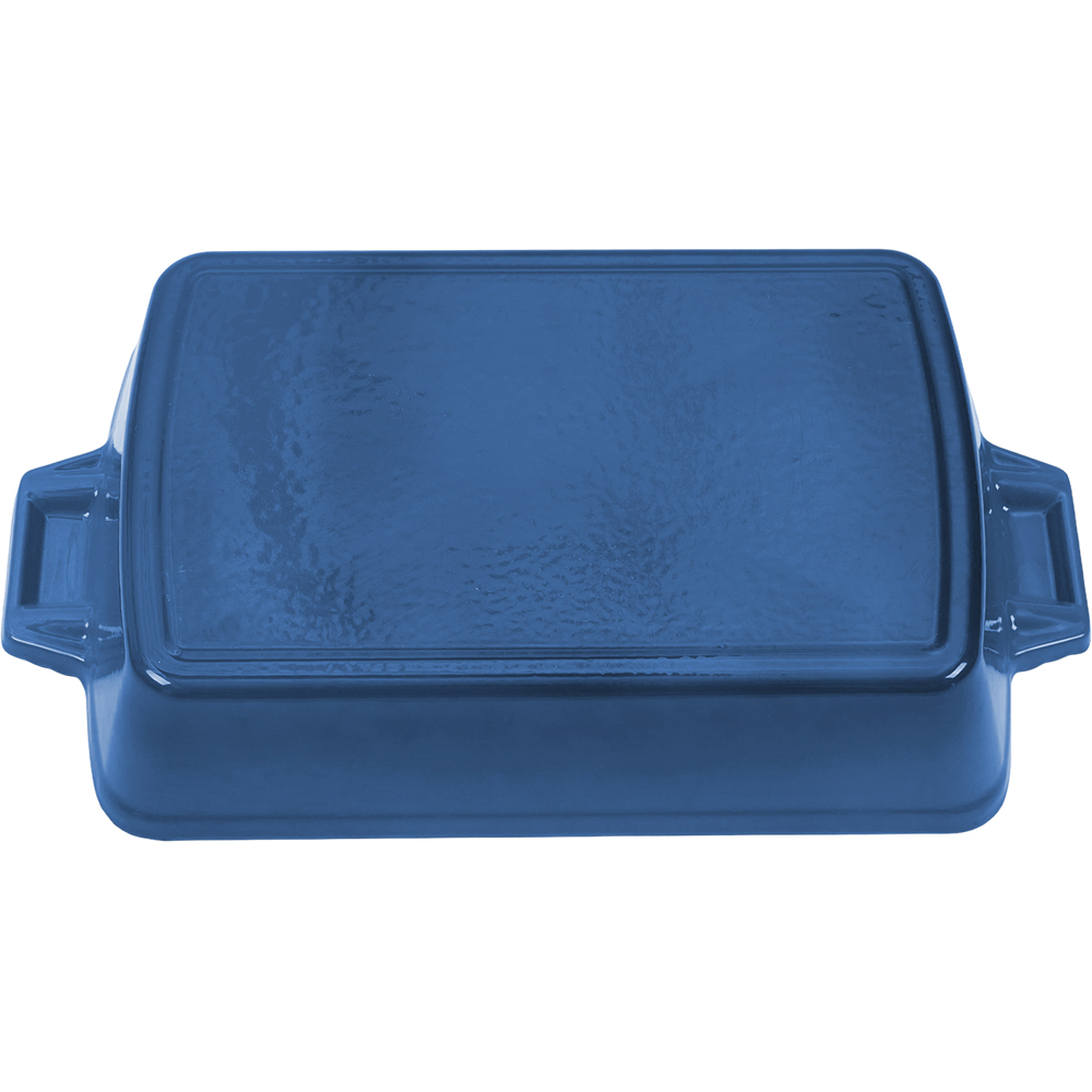 Living and Home 3.7L Blue Enamelled Cast Iron Rectangular Baking Dish Image 3