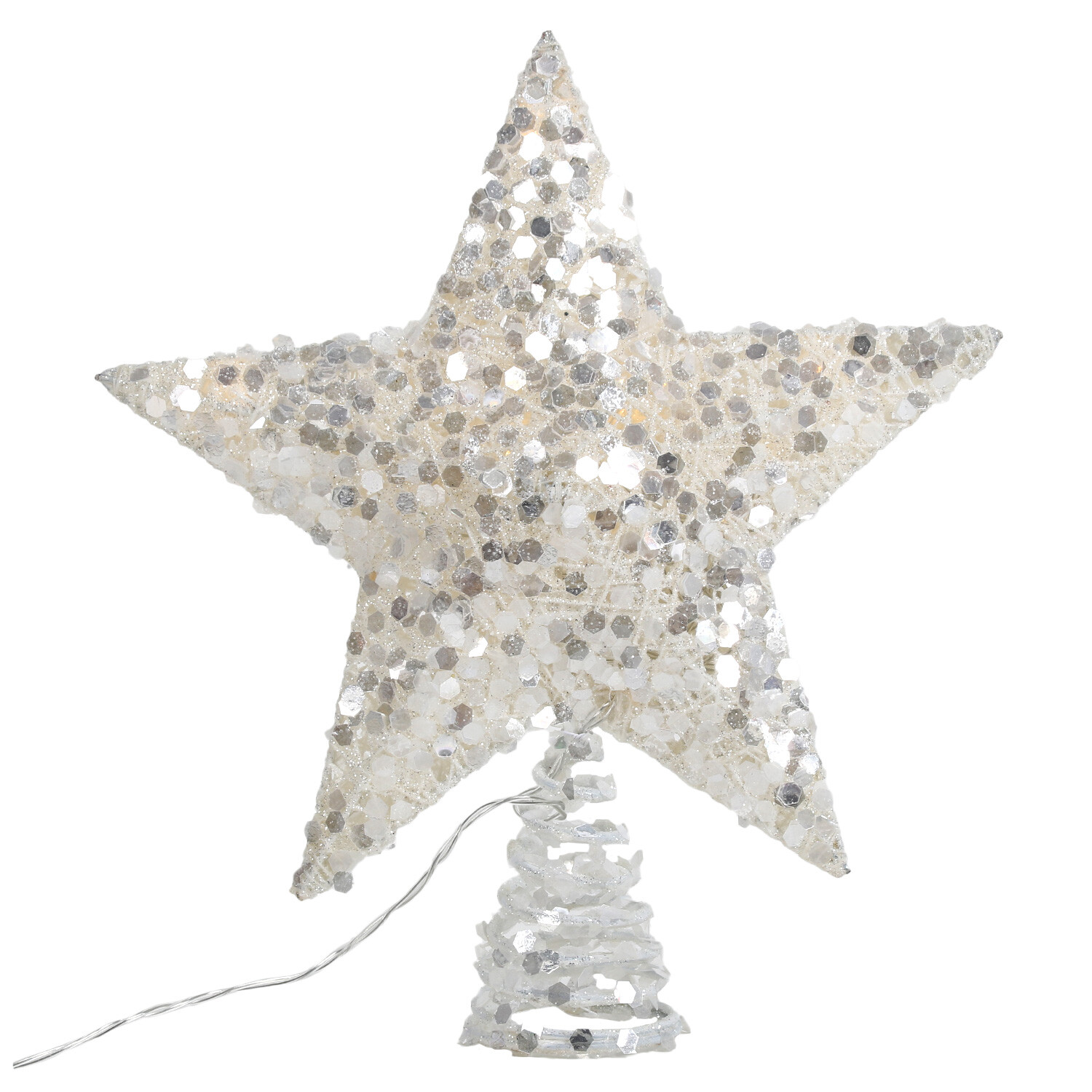 LED Glitter Star Tree Topper Image 2