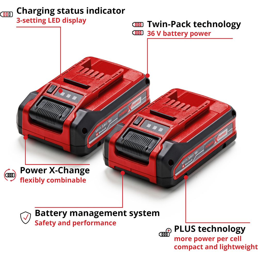 Einhell 3.0Ah 18V Power X-Change Plus Battery 2 Pack Image 7