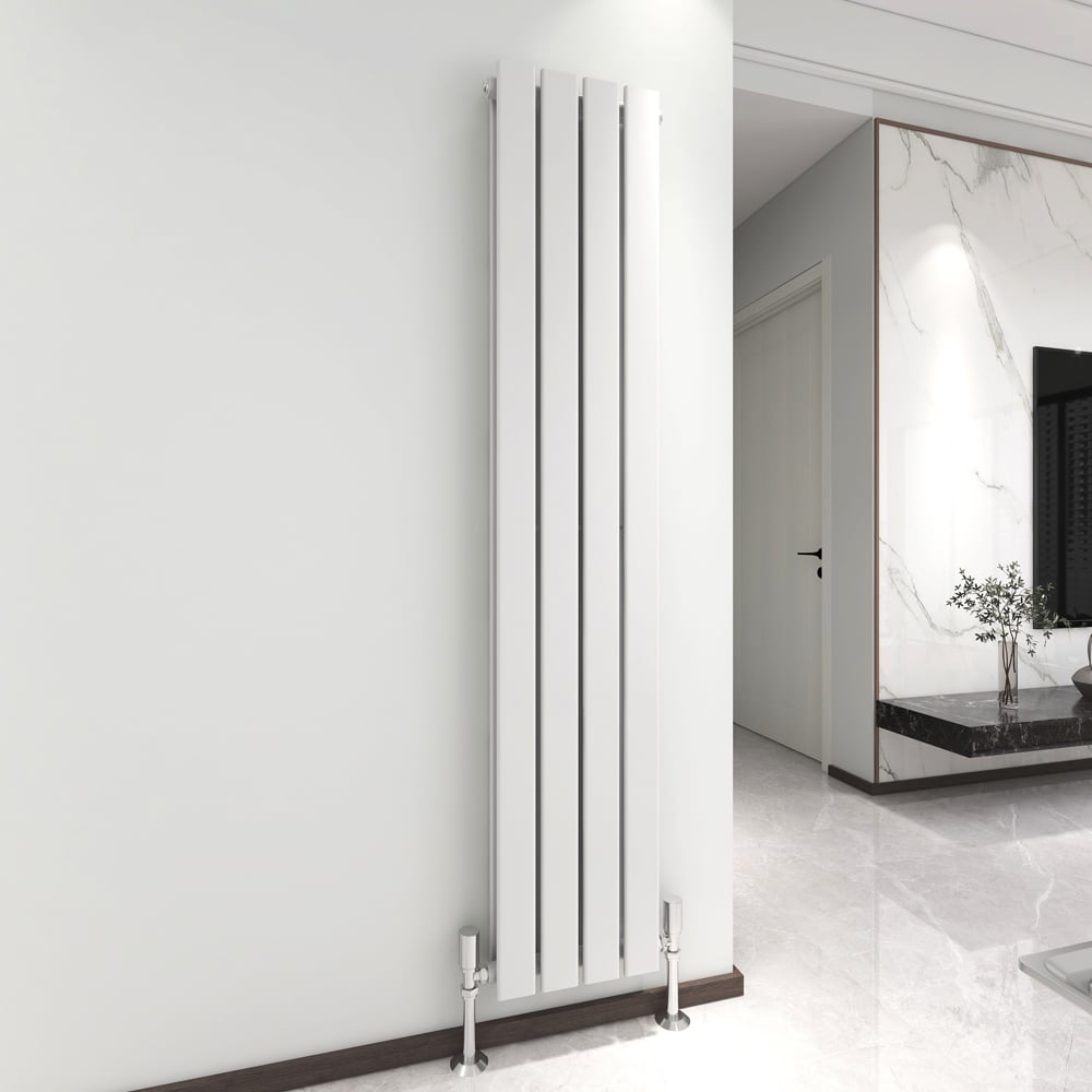 White 3463 BTU Double Flat Panel Vertical Column Radiator 1600 x 272mm Image 2