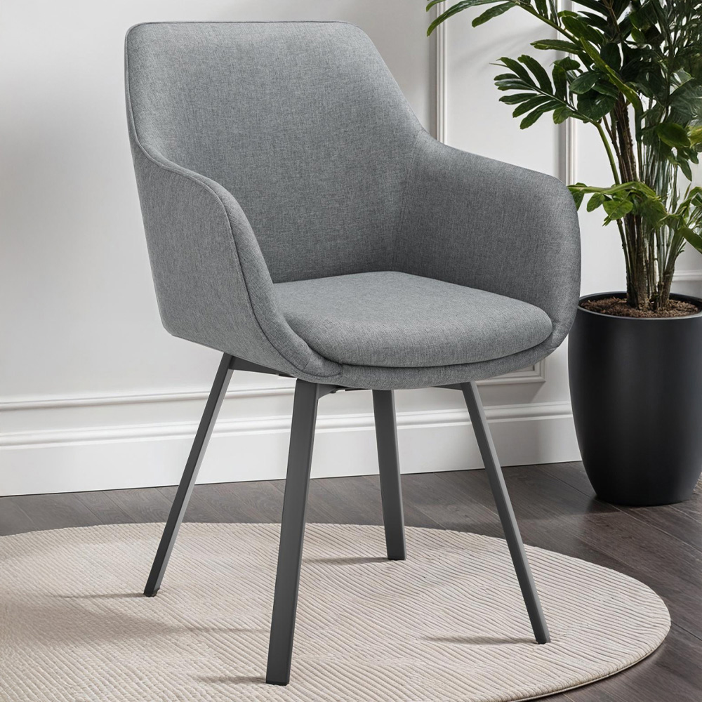 tectake Alicon Set of 4 Anthracite Dining Chair Image 1