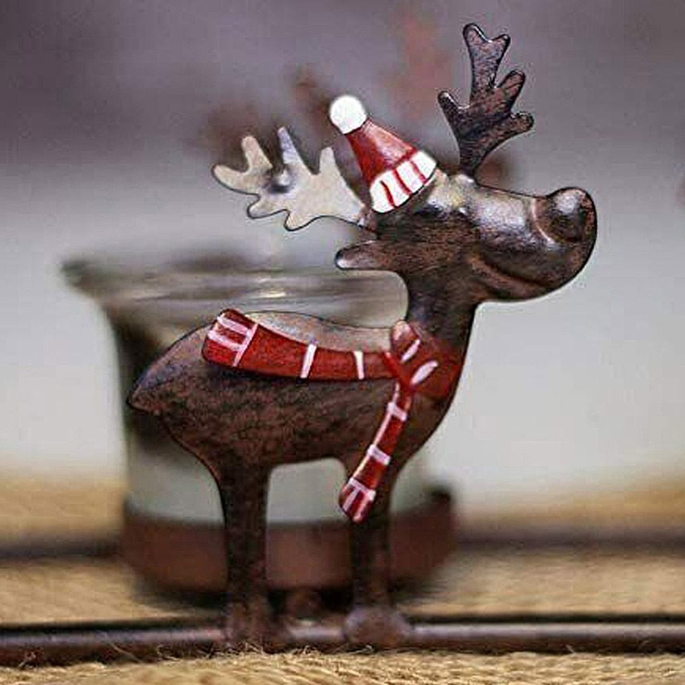 Marco Paul Reindeer Tea Light Gass Holder Image 4