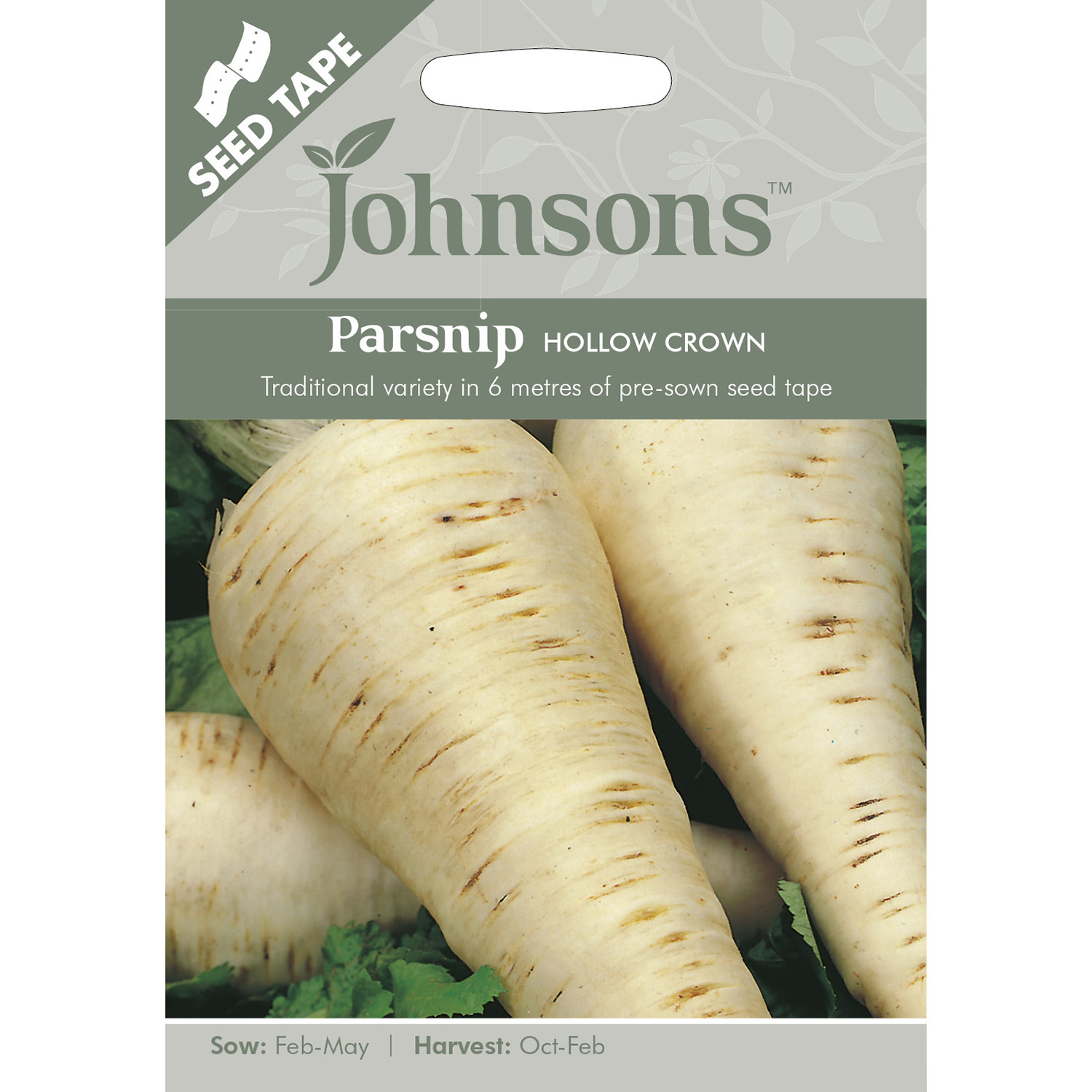 Johnsons Pack of Hollow Crown Parsnip Seed Tape Image 1