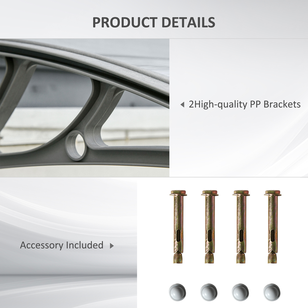 Outsunny Clear Door Canopy 100 x 75cm Image 7
