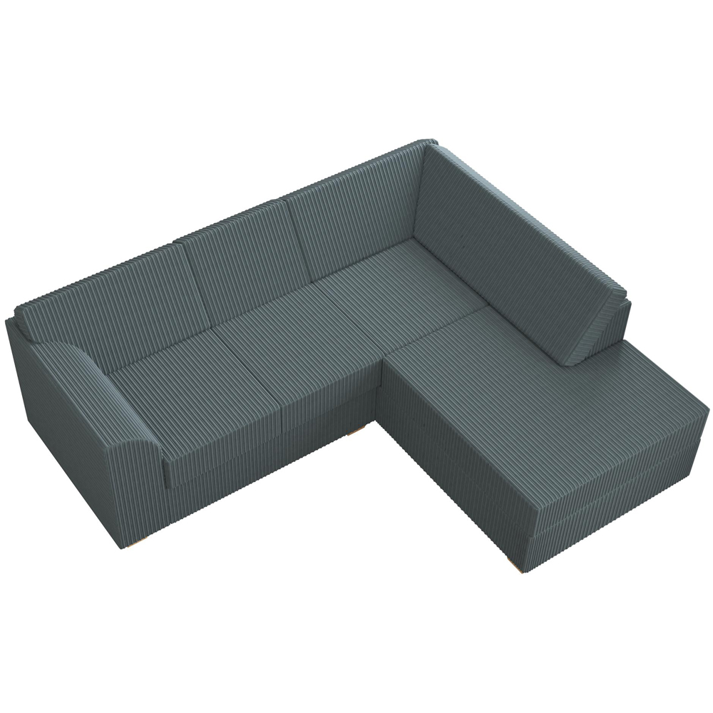 Modo 3 Seater Charcoal Jumbo Cord Right Hand Fixed Back L-Shape Corner Sofa Image 4