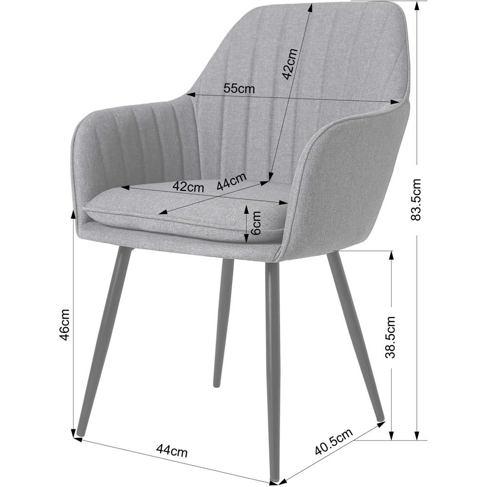 Muse Dark Grey Linen Accent Chair Image 9