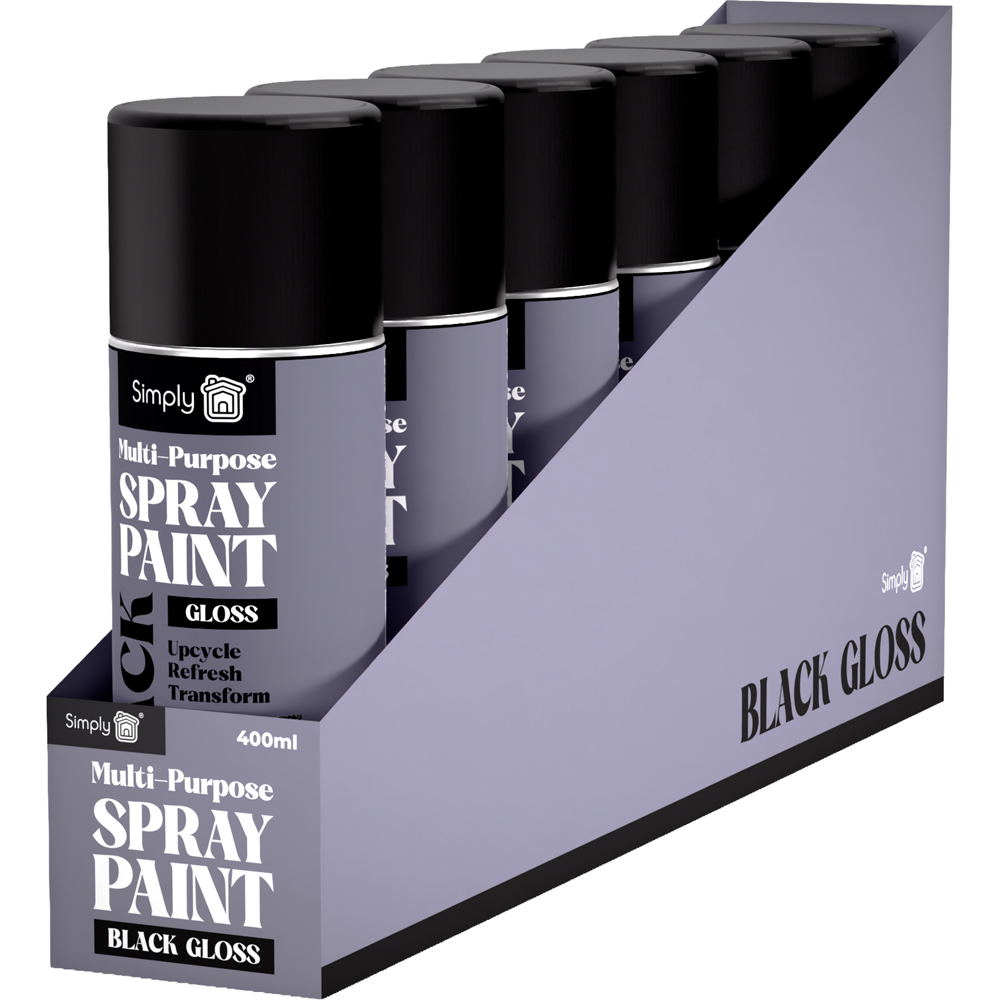 Simply Multipurpose Gloss Spray Paint Black Image 2