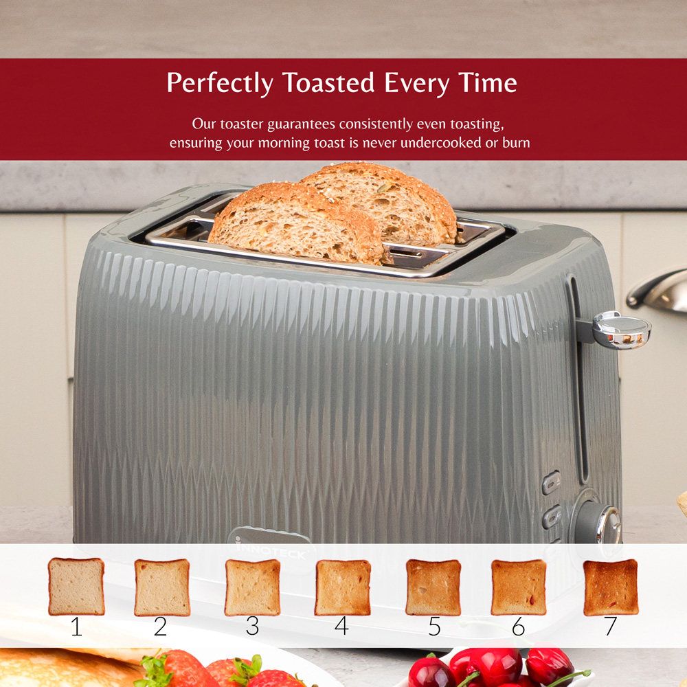 Innoteck Kitchen Pro Grey 2 Slice Toaster 800W Image 6