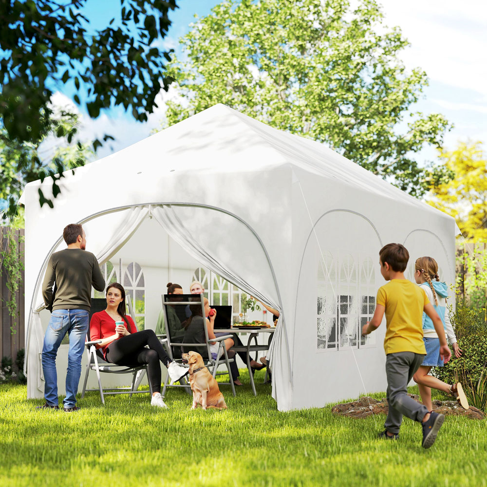 Outsunny 3 x 6m White Pop Up Gazebo with Detachable Sidewalls Image 3
