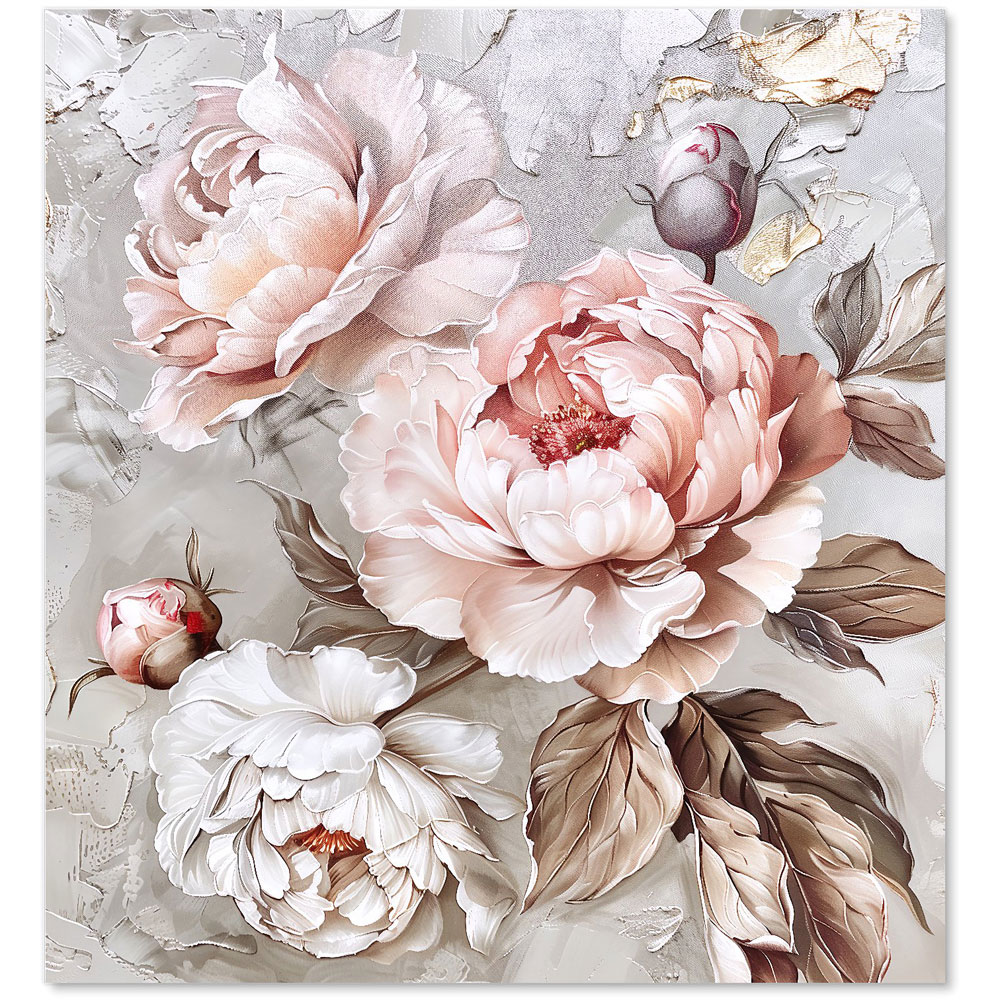 Warren Reed Designer Vintage Rose Elegance Glass Kitchen Splashback 65 x 60cm Image 2