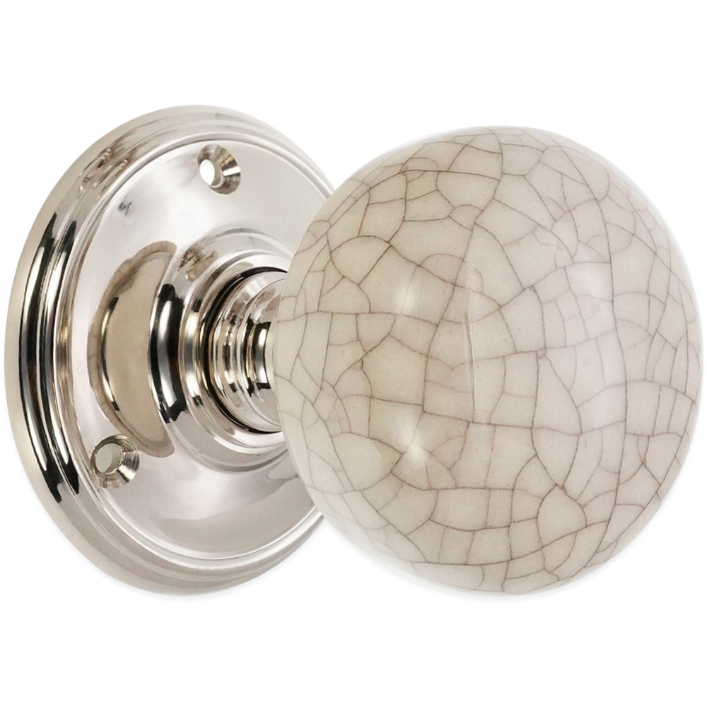Spira Brass Polished Nickel Ceramic Mortice Door Knob 2 Pack Image 3