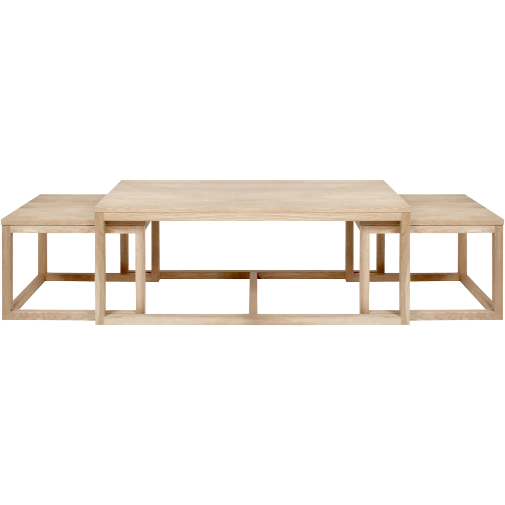Florence Cornus Oak Nest of Tables Set of 3 Image 2