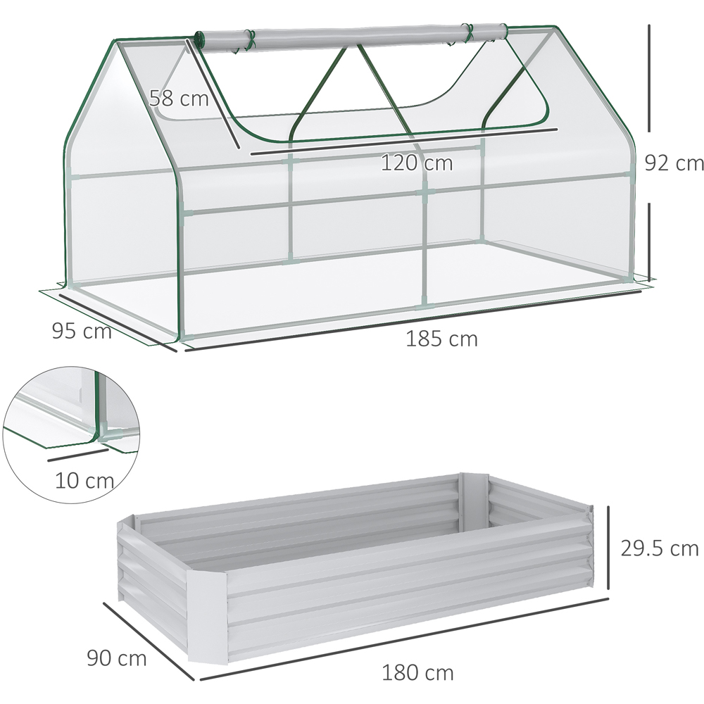 Outsunny Clear Raised Garden Bed Planter with Greenhouse Image 8