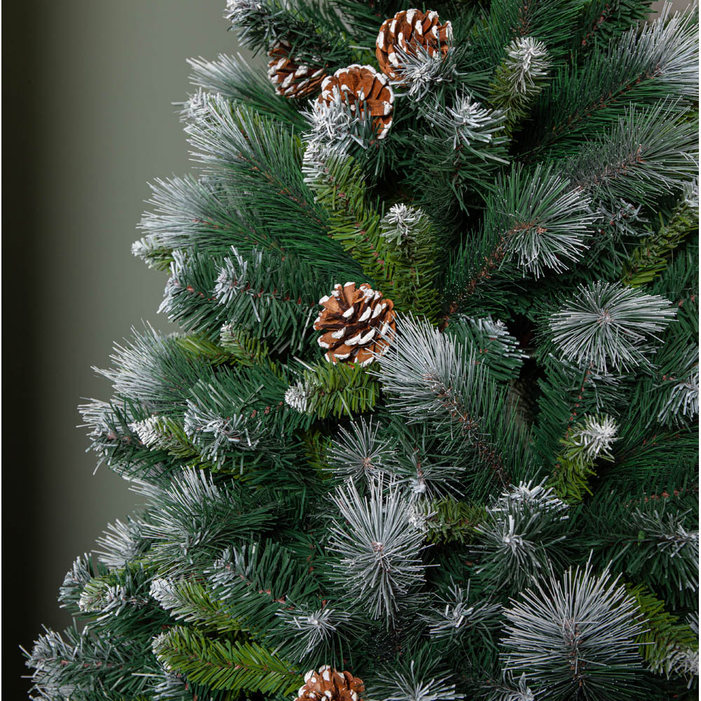 Samuel Alexander Frosted Glacier Pine Snow Tipped Artificial Christmas Tree with Pinecones 6ft Image 4