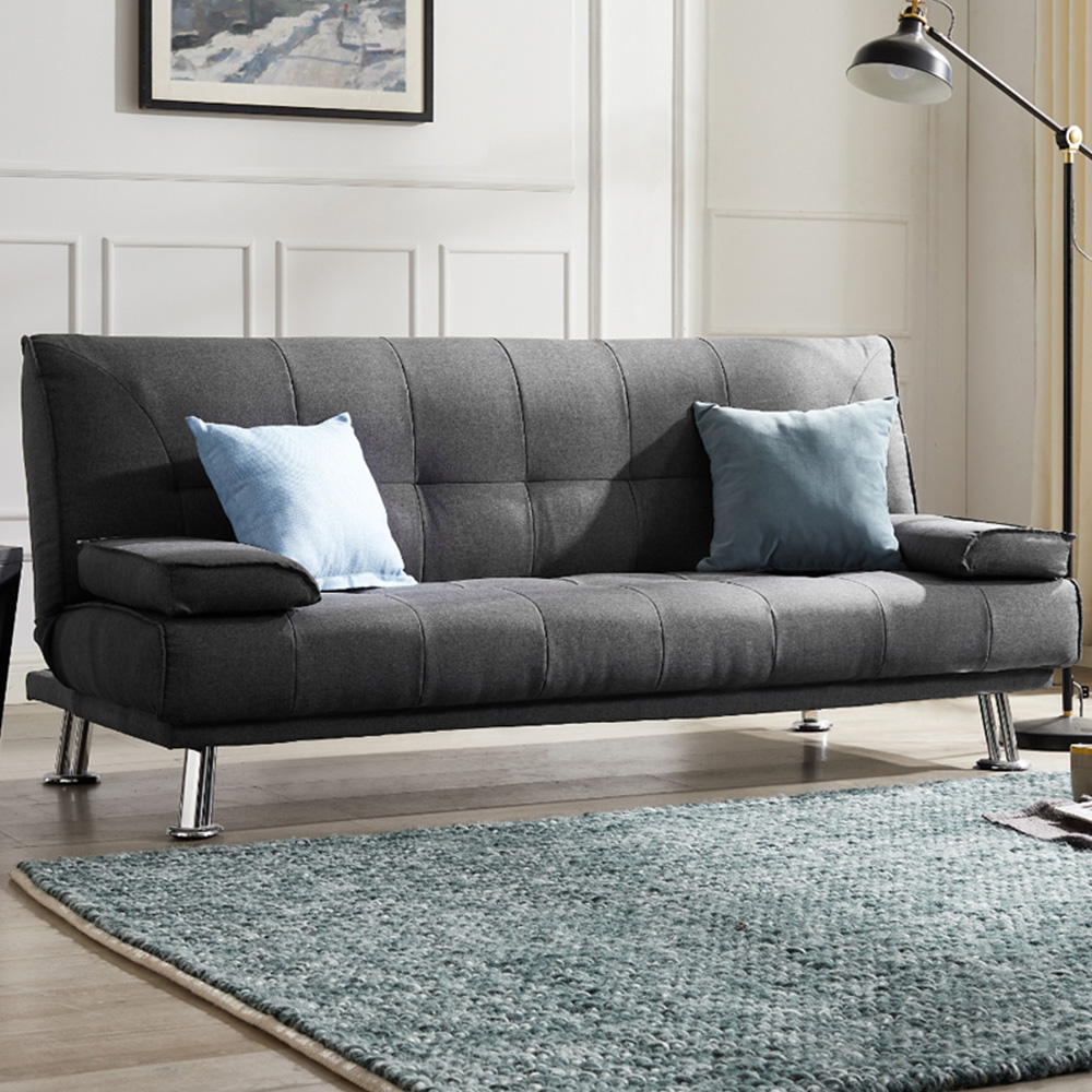 Home Detail Montana 2 Seater Charcoal Grey Fabric Sofa Bed Image 1