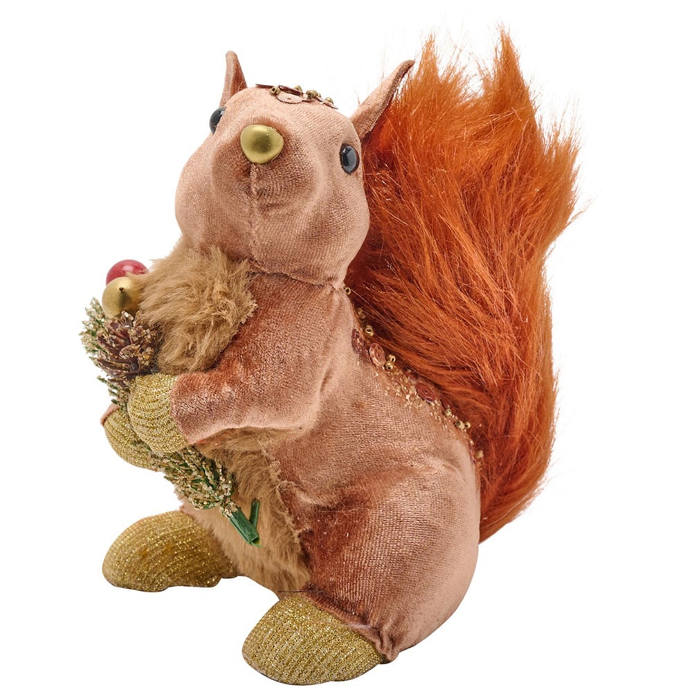 The Christmas Gift Co Squirrel with Pine Cone and Berries Decoration Image 2