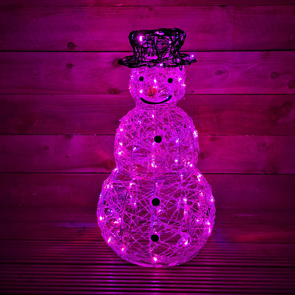 Samuel Alexander Acrylic Snowman Colour Changing LED Outdoor Christmas Decoration 60cm Image 5