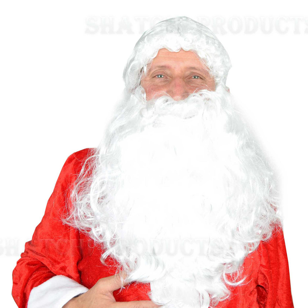 Shatchi Long White Santa Claus Beard Set Image 2