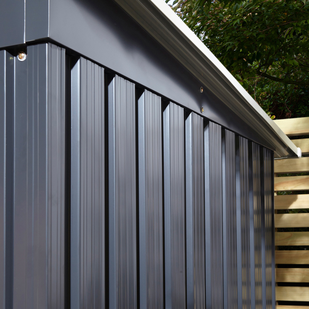 Rowlinson Trentvale Metal Pent Shed Dark Grey with Foundation Kit 8 x 4ft Image 6