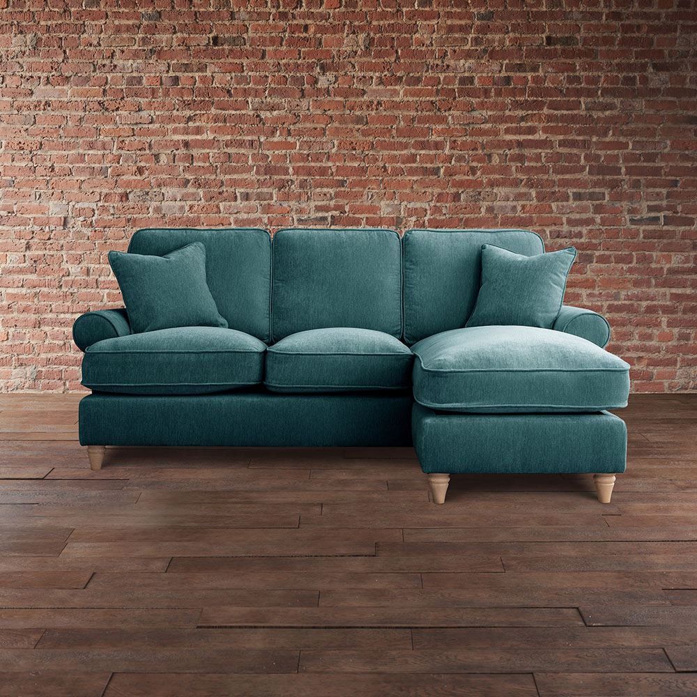 The Victoria 3 Seater Emerald Right Hand Chaise Sofa Image 3