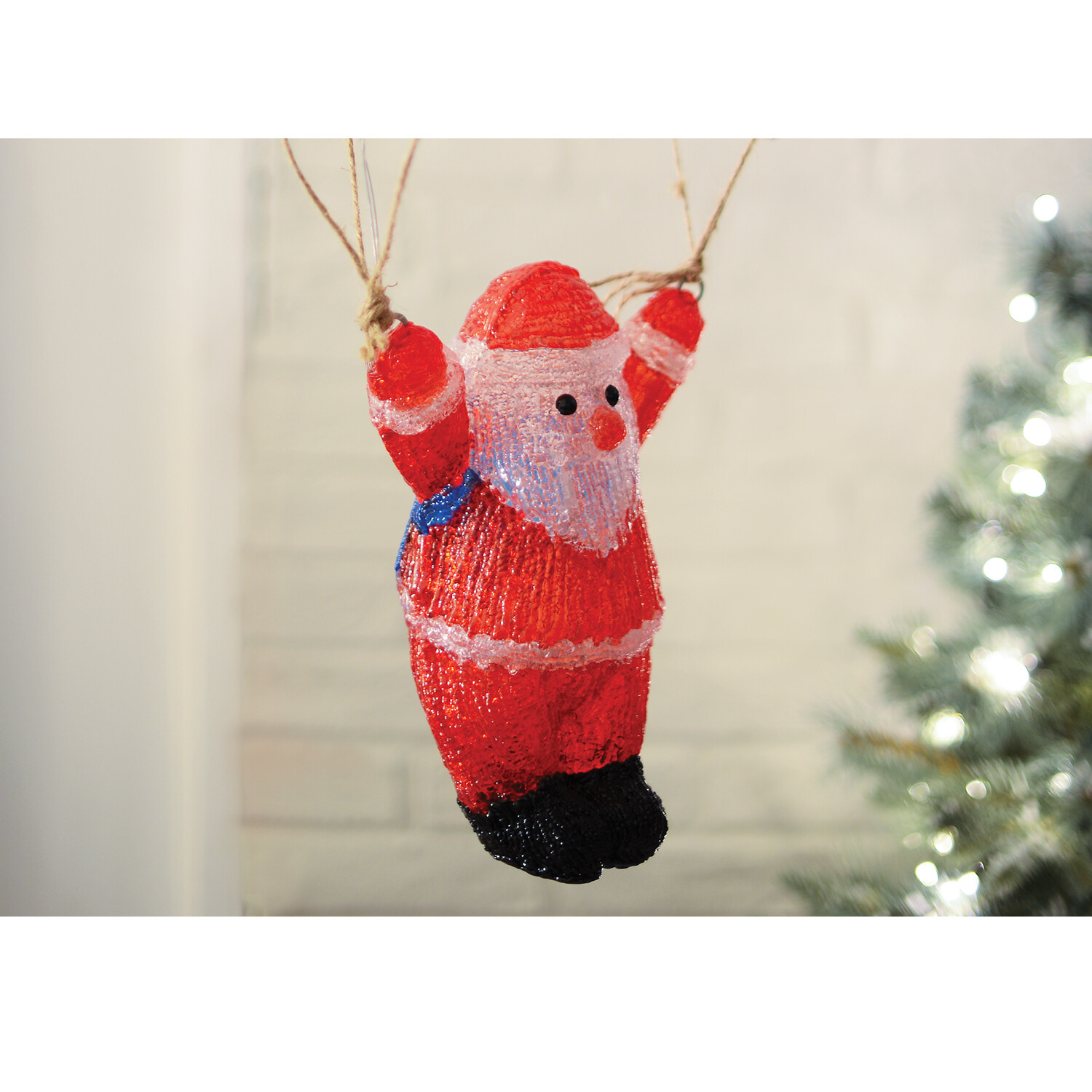 Acrylic LED Parachuting Santa - Red Image 2