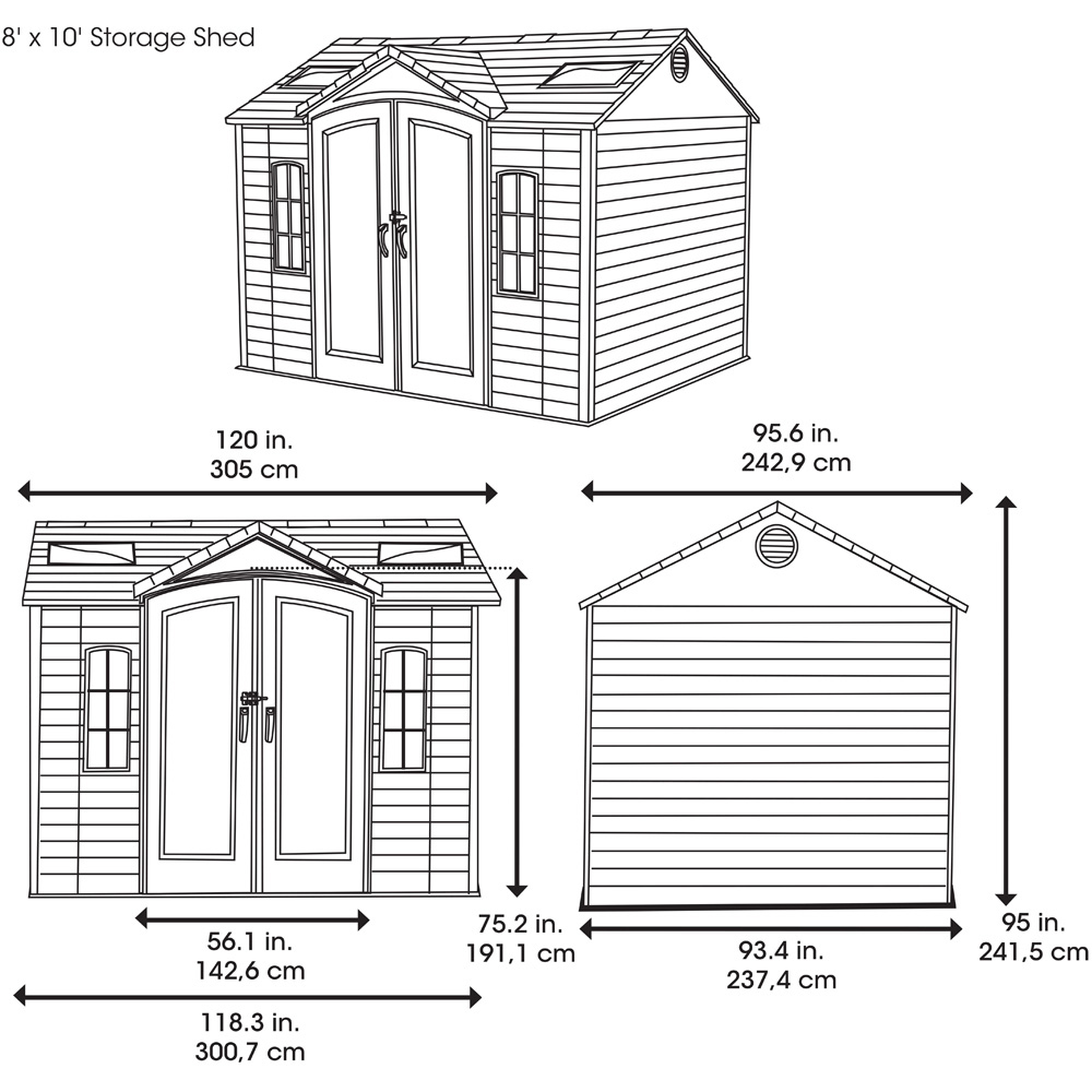 Lifetime Products 10 x 8ft Double Door Garden Storage Shed Image 9