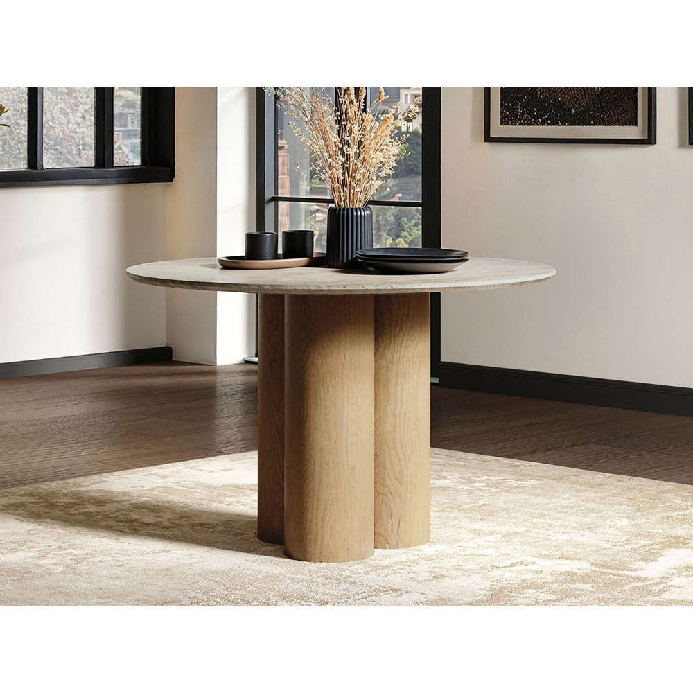 SOLACE+CO Deko 4 Seater Oak Sintered Stone Dining Table Image 5