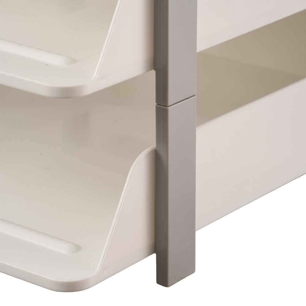 Living and Home 3-Tier White and Grey Tabletop File Organiser Rack Image 4