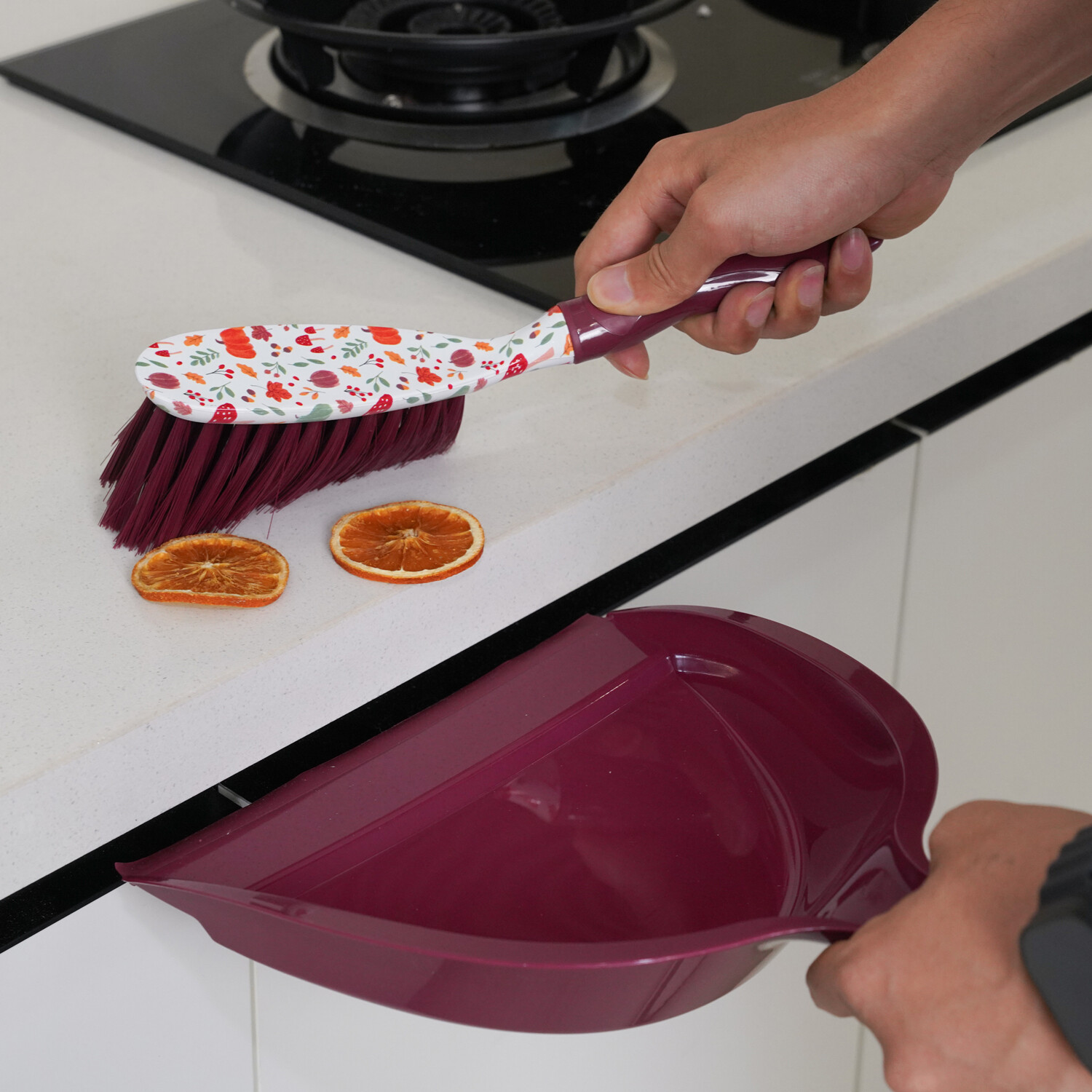Autumn Pumpkin Dustpan and Brush Set Brown Image 2