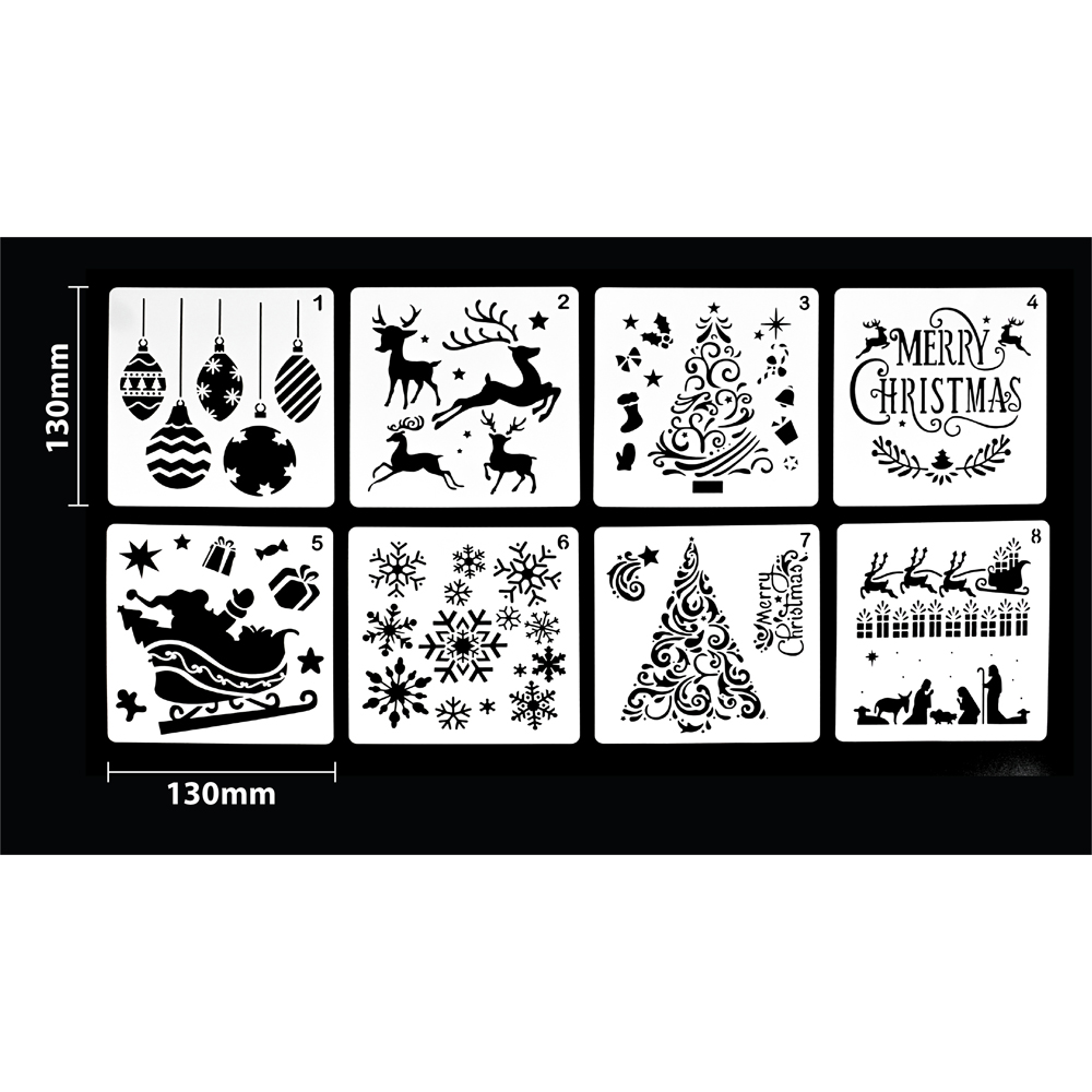 Xmas Haus 8 Piece Festive Stencil Set Image 3