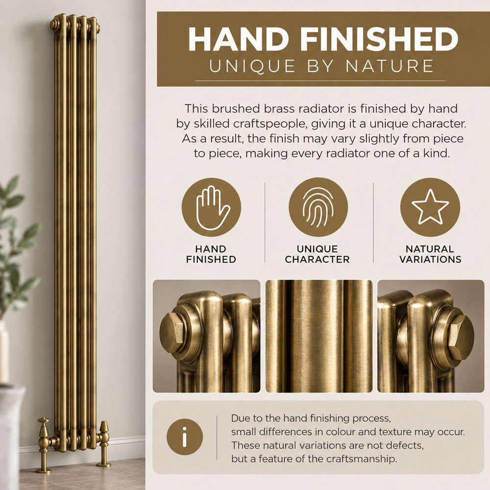 Go Bathrooms Clarence Antique Brass 2 Column 17 Section Radiator 300 x 785mm Image 4
