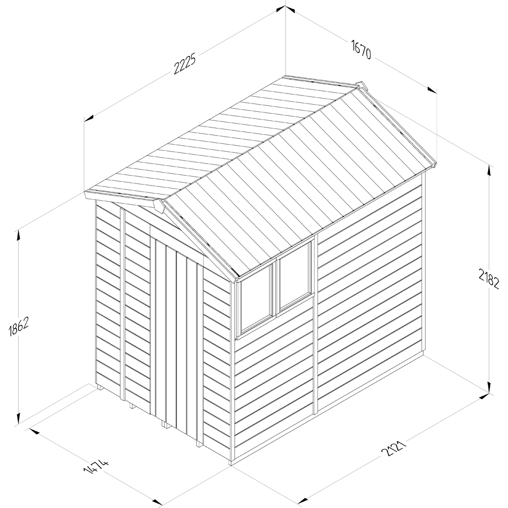Forest Garden Timberdale 5 x 7ft Single Opening Apex Shed Image 9