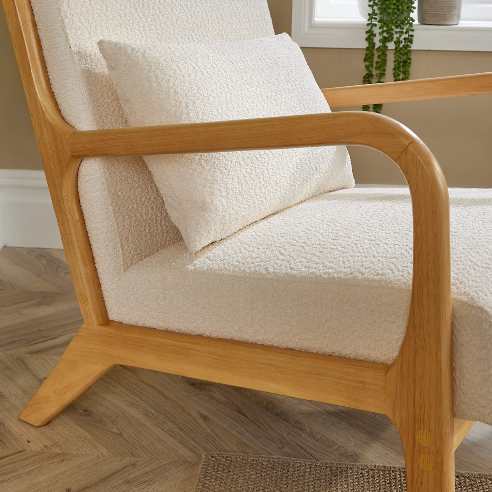Home Source Nova Cream Boucle Armchair Image 3