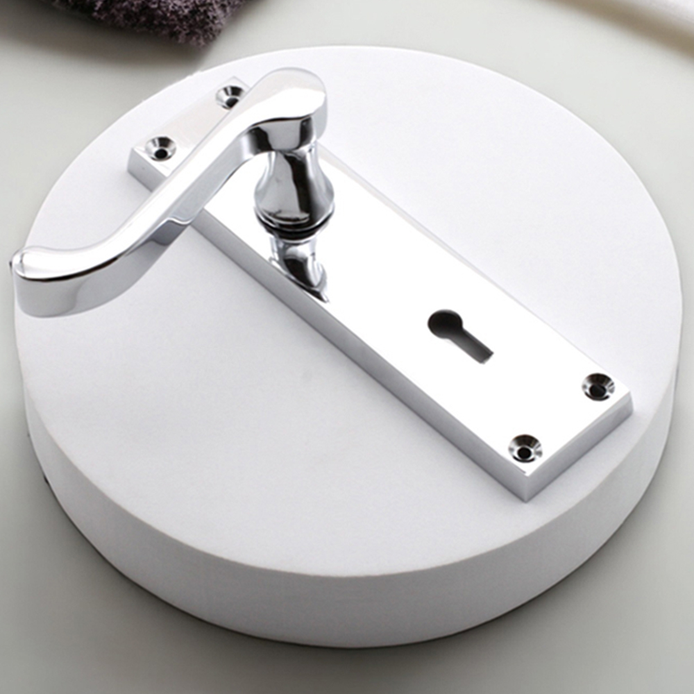 Spira Brass Victorian Polished Chrome Scroll Lock Lever Door Handle 2 Pack Image 4