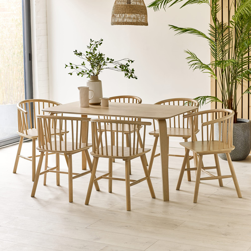 Julian Bowen Kaito Set of 2 Light Oak Effect Dining Chairs Image 7