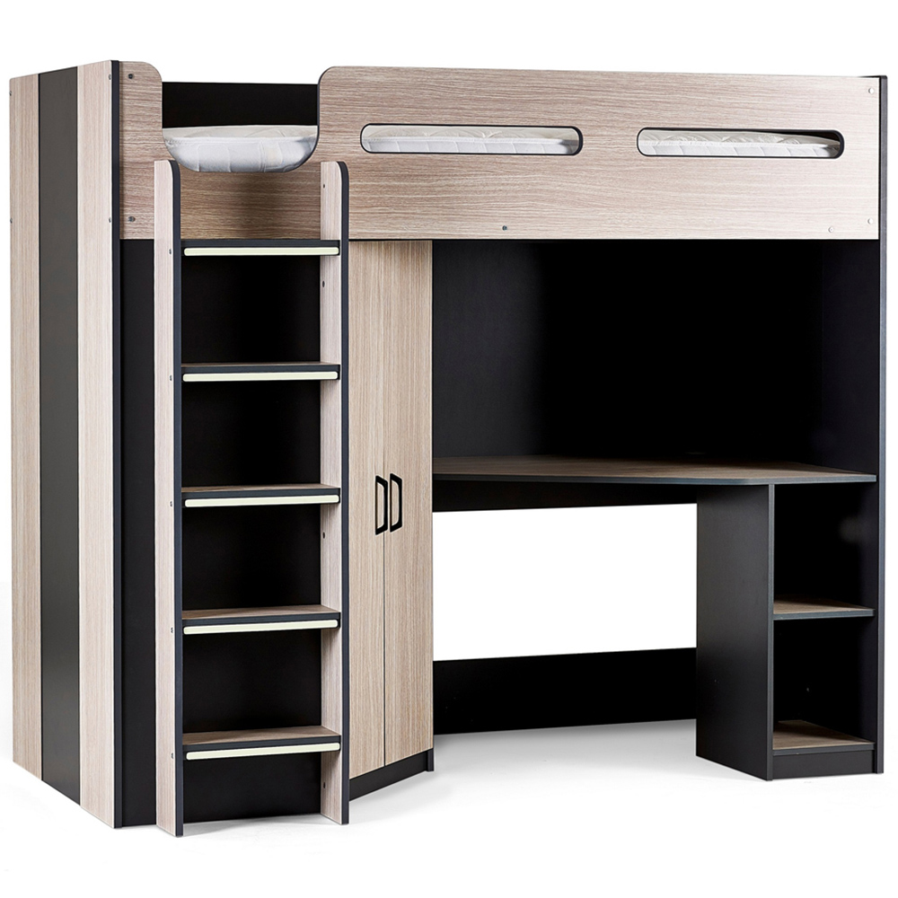 Julian Bowen Hercules Woodgrain and Anthracite High Sleeper with Storage Image 2
