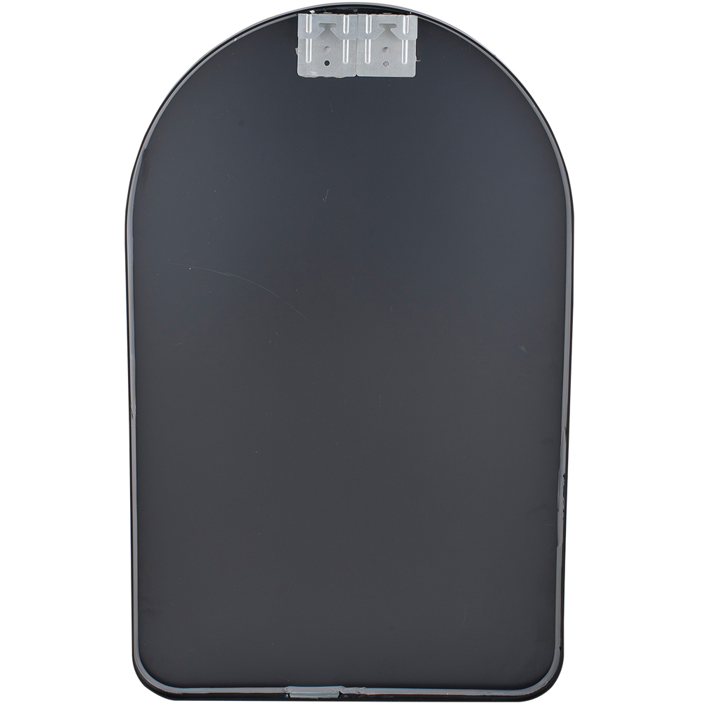 Living and Home Black Arched Aluminium HD Float Glass Bathroom Mirror with Towel Bar 50 x 80cm Image 4