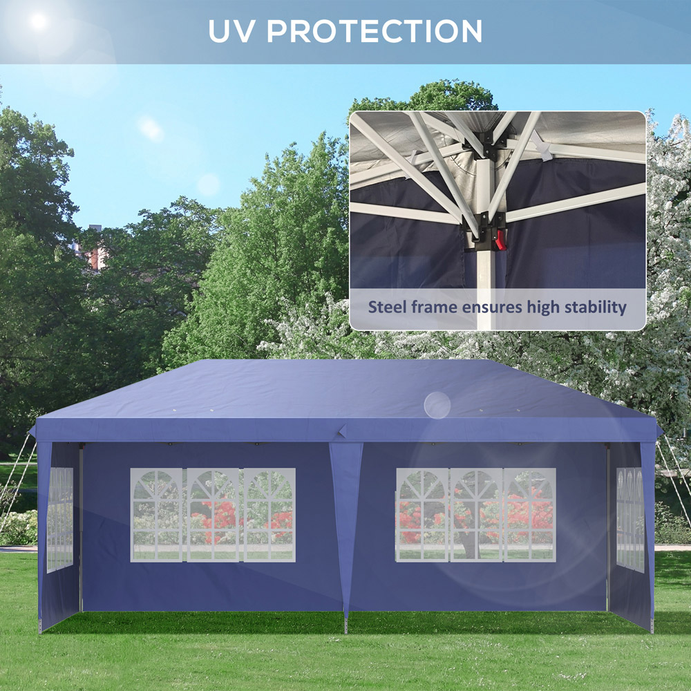 Outsunny 3 x 6m Blue Heavy Duty Gazebo Party Tent with Bag Image 3