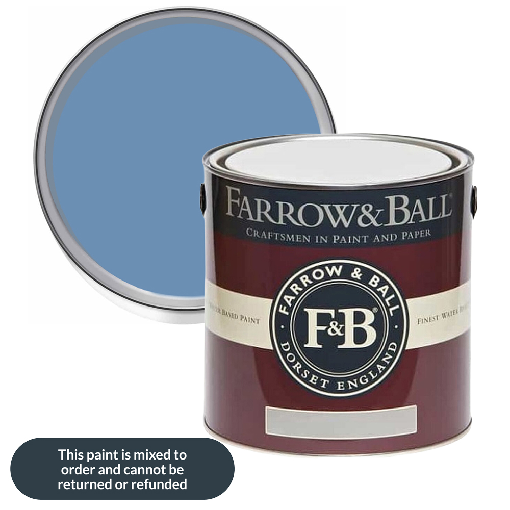 Farrow & Ball Interior Wood and Metal 237 Cook's Blue Flat Eggshell Paint 2.5L Image 1
