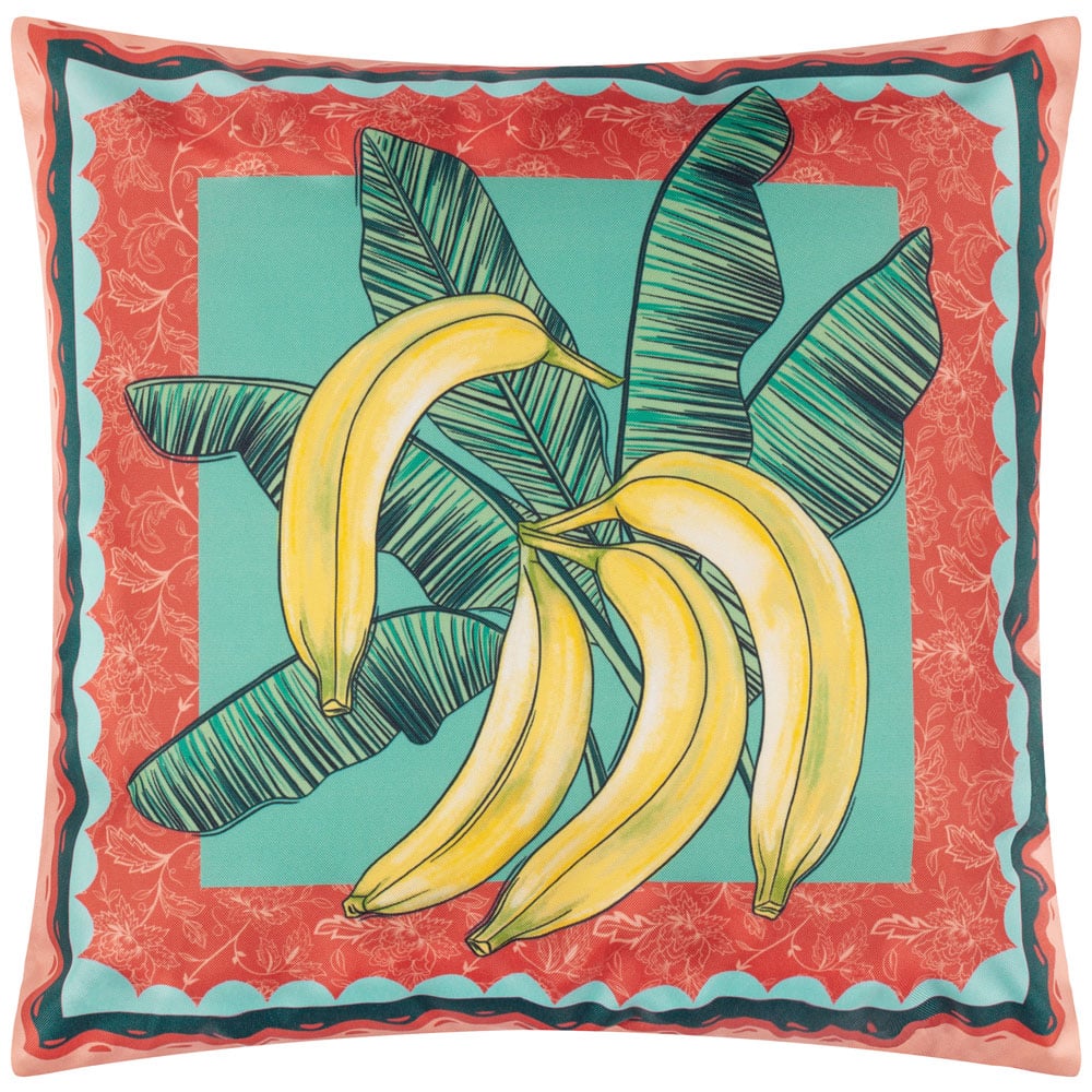furn. Anemone Multicolour Bananas Printed Polyester Filled Outdoor Cushion 45 x 45cm Image 1